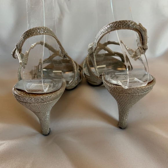 Sparkly Pierre Dumas Silver Strappy Sandals Heels! - Picture 5 of 8